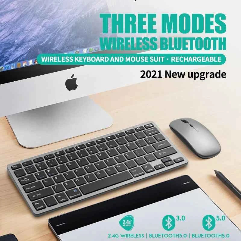 2.4G and Bluetooth Mini Keyboard Wireless keyboard and mouse Set For Notebook Laptop Desktop PC Tablet iPad Android Macbook
