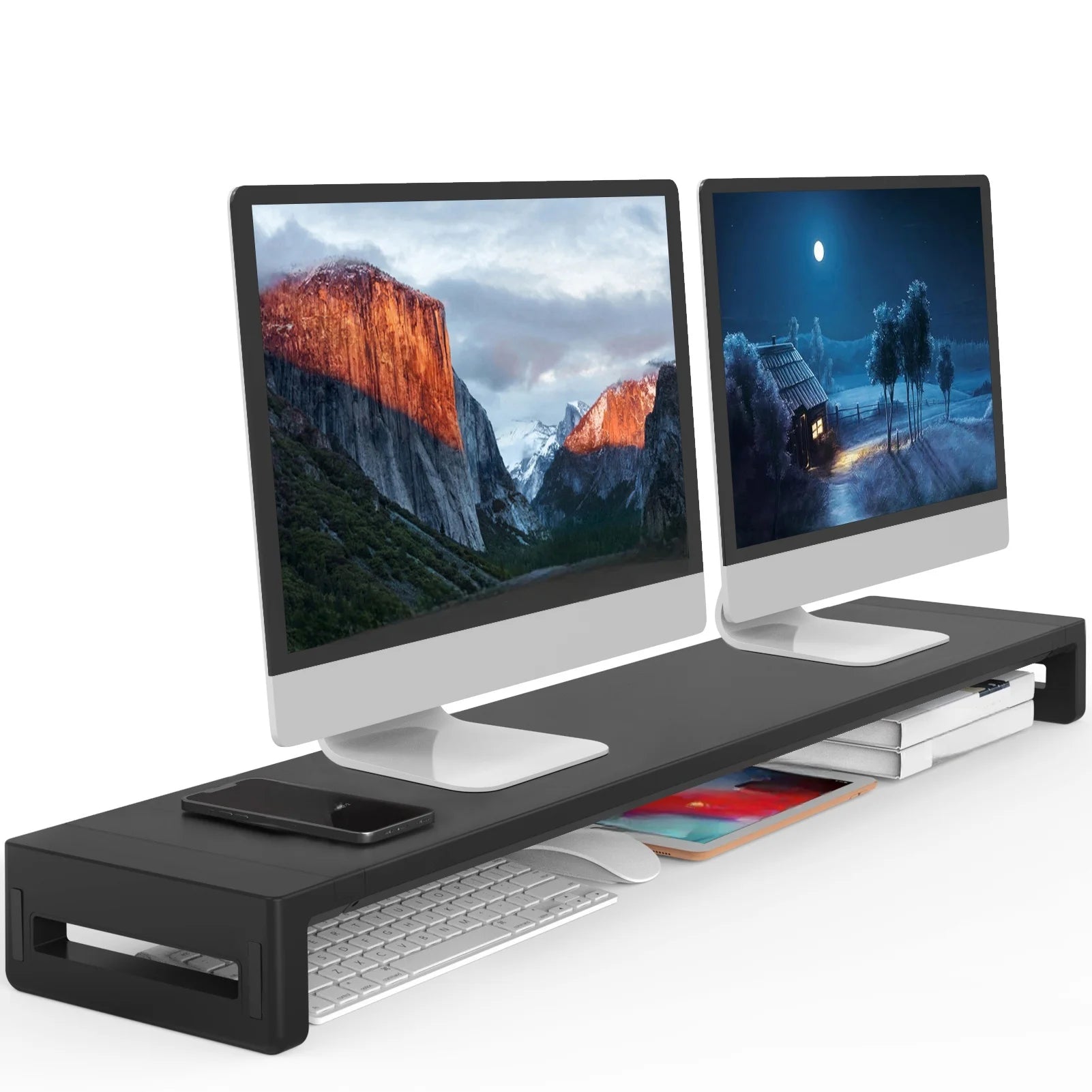 Dual Monitor Stand Riser, Extended Desktop Computer Monitor Support ...