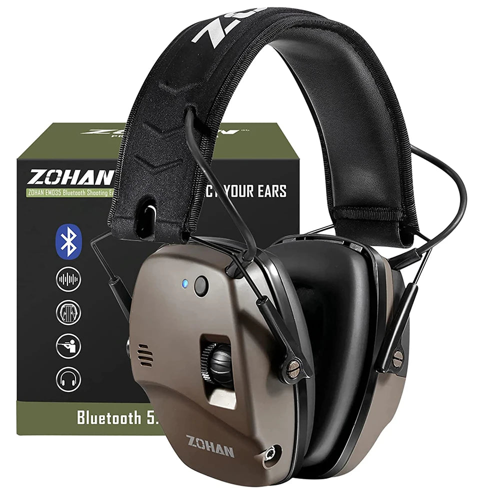 ZOHAN 5.0 Bluetooth Electronic Tactics Shooting Earmuffs Hearing Protection Anti-Noise Sound Amplification For Hunt Shoot Range