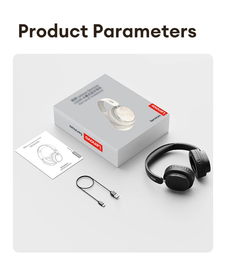 Retro TH30 Pro Lenovo Gaming Headset Wireless Bluetooth 6.0 Over Ear Headphone Foldable Sport Leather Earphones Gifts LS105
