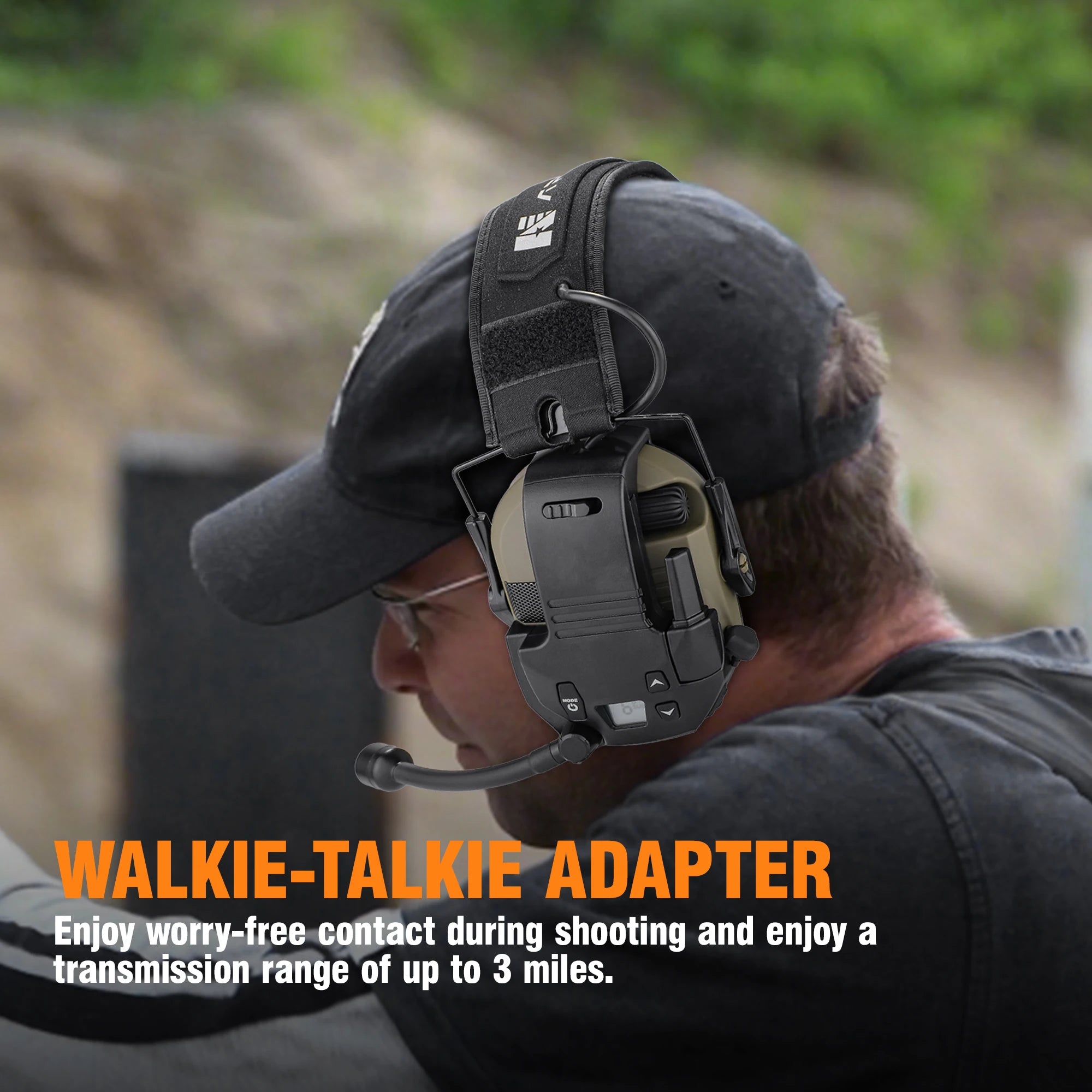 Tactical Headphones High Sensitivity Clear Call Military Headset for Shooting Communication Water Resistant Noise Reduction