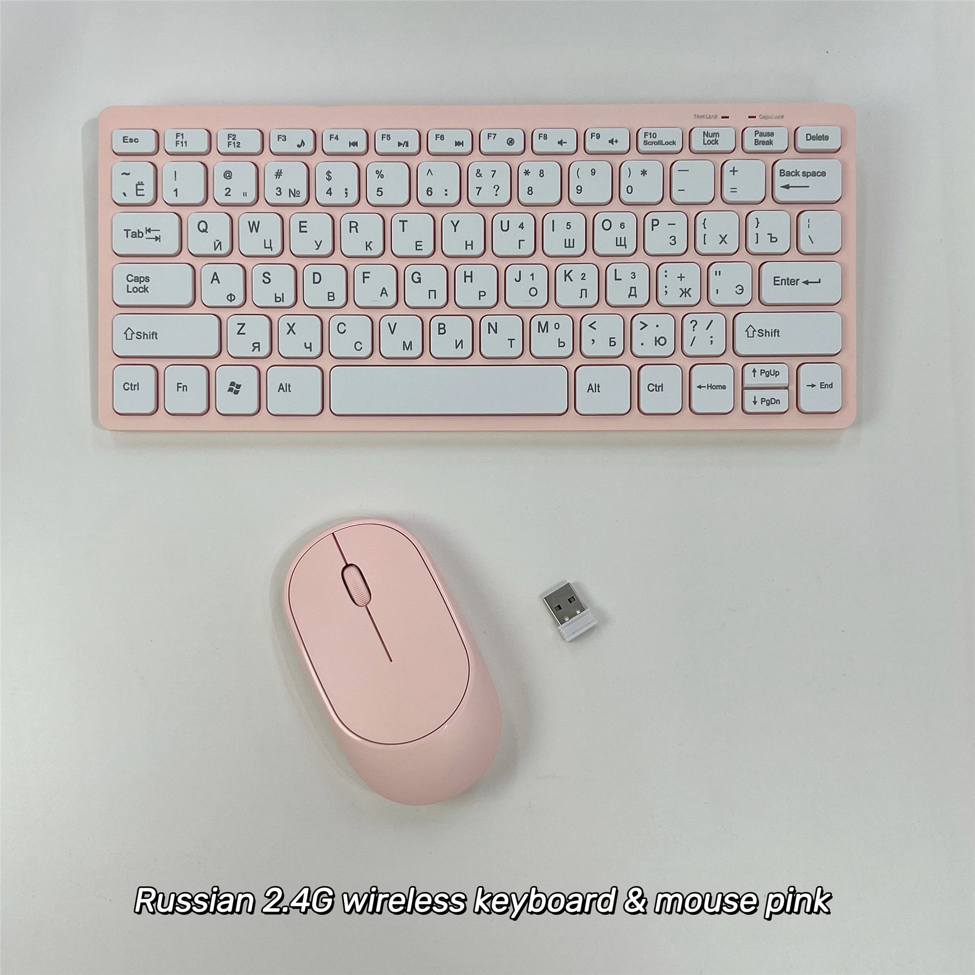 Russian 2.4G Wireless Keyboard and Mouse Protable Mini Keyboard Mouse Combo Set For Notebook Laptop Mac Desktop PC Computer