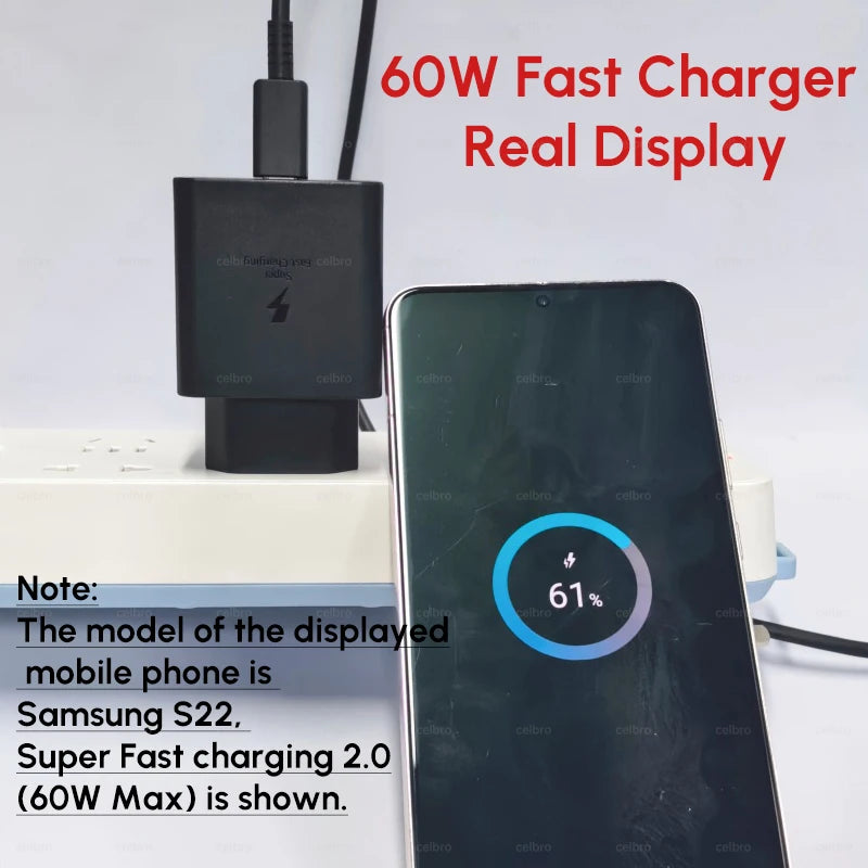 Samsung S26 Ultra original 60W Charger PD Type C Adapter EU Plug Fast Charge Samsung S25+ S25 S24 S23 S22 Ultra A57 Tab S10 S9
