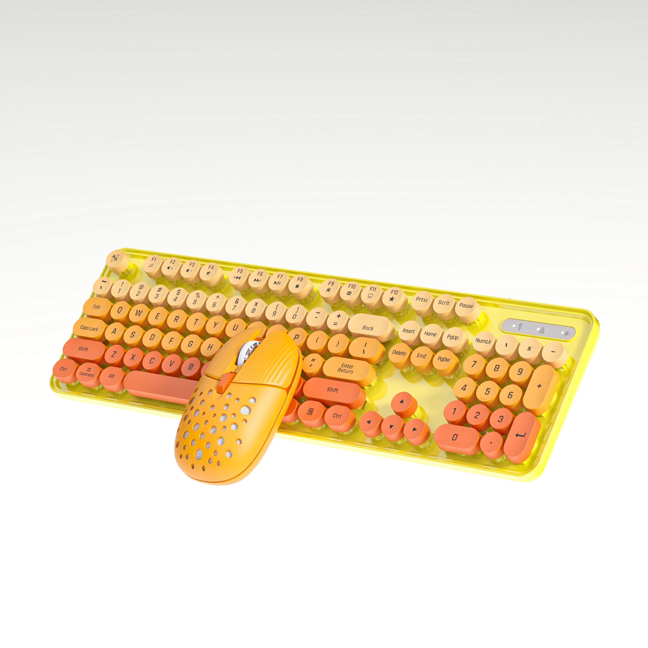 104 Keys 2.4G Wireless Keyboard Mouse Set Gaming Ergonomic Colorful Retro Round Keycap Keyboard Mouse Combo For Laptop Desktop