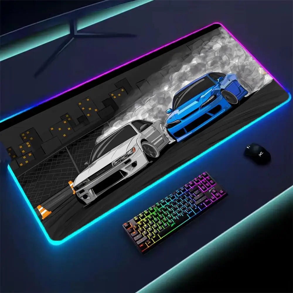 Car Super Cool RGB Mousepad Computer Table Mat Gaming Mouse Pad Gamer Accessories LED Backlit Keyboard Cabinet Mousepad Deskmat - WinSupport Tech