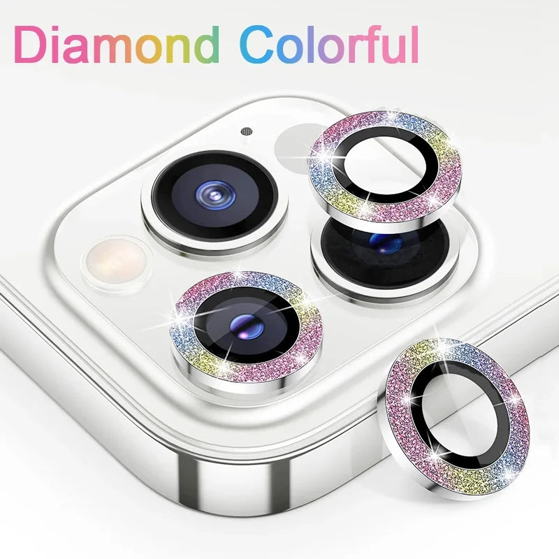 Camera Lens Protector For iPhone 17 Pro Max 17Air 17Pro 15 16 Pro Max Diamond Metal Protective Glass For iPhone 14 15 Plus Lens
