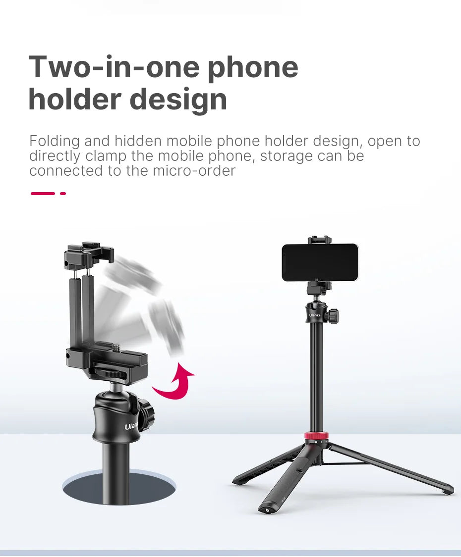 ULANZI TRIPOD MT-44 Tripods Smartphone Vlog Tripods With Cold Shoe Phone Mount Holder For Mobile Tripod Camera Portable SLR