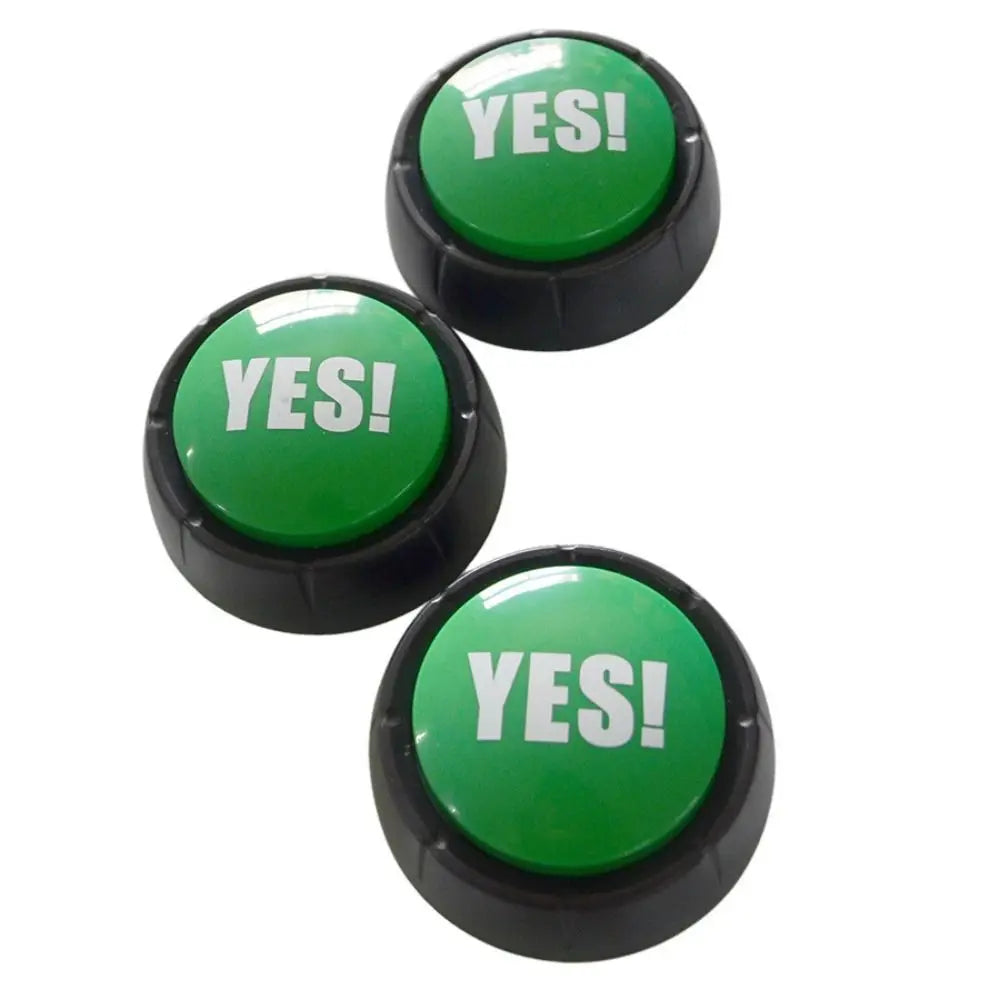 Funny Interactive Yes No Button Communication Game Show Maybe Sorry Button Multifunctional Sound Prop Answer Buzzers Gag Gifts