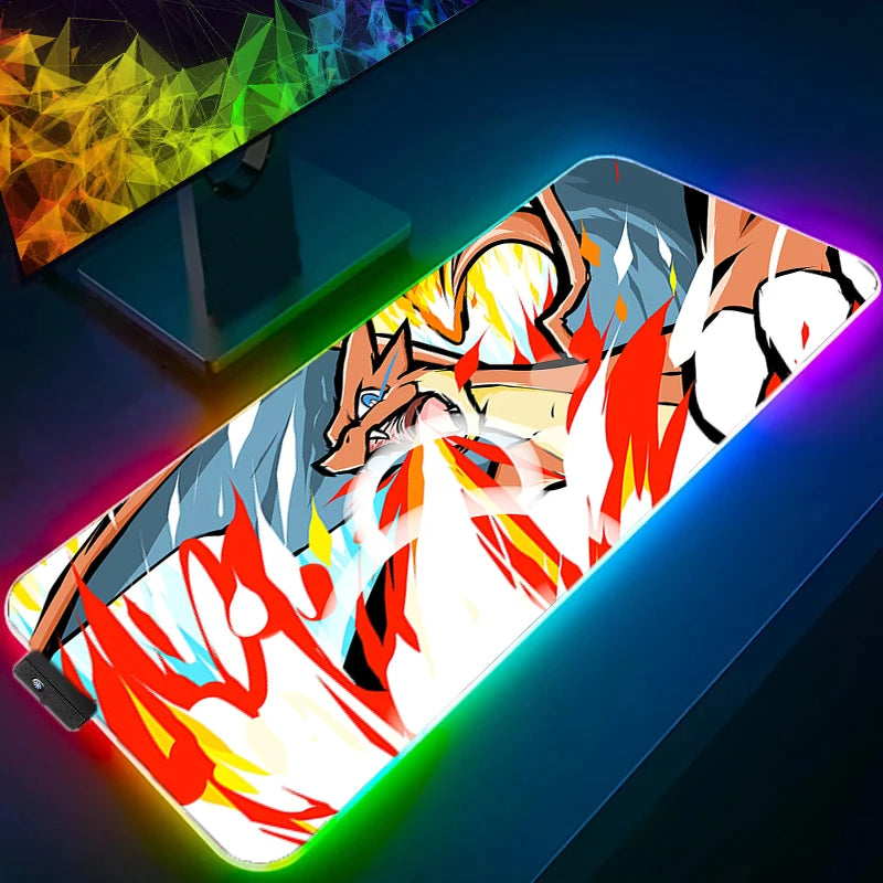 LED Light Mouse Pad Desk Mat G-gengar P-Pokémon, Computer Mousepad Backlight, Keyboard mat, Gaming Mouse Pad, RGB Carpet - WinSupport Tech