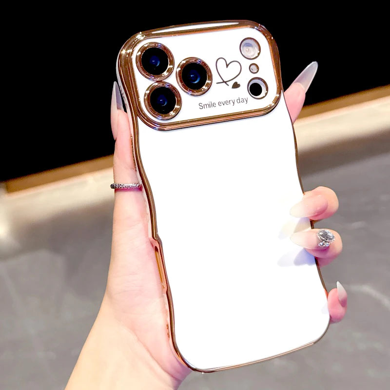 Plating Soft Wave Case For iPhone 17 Air 16E 16 15 14 13 12 11 Pro Max 17Pro 16Pro 15Pro 14Pro iPhone16 iPhone15 iPhone14 Cover