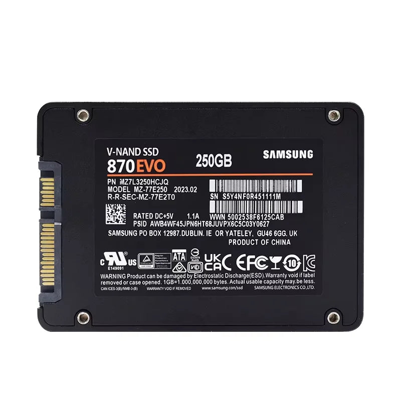 Samsung 2.5'' SATAIII SSD 870 Evo 2TB 1TB 500GB 250GB Internal Solid State Drive Storage Disk For Laptop Desktop - WinSupport Tech