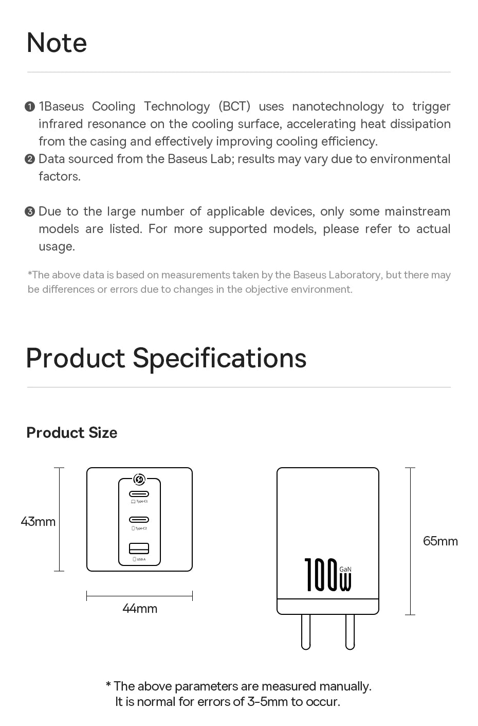 Baseus 100W GaN Charger Fast Charger For Xiaomi Samsung iPhone 17 16 15 Laptop Tablet Charger PD Charger With USB Phone Charger