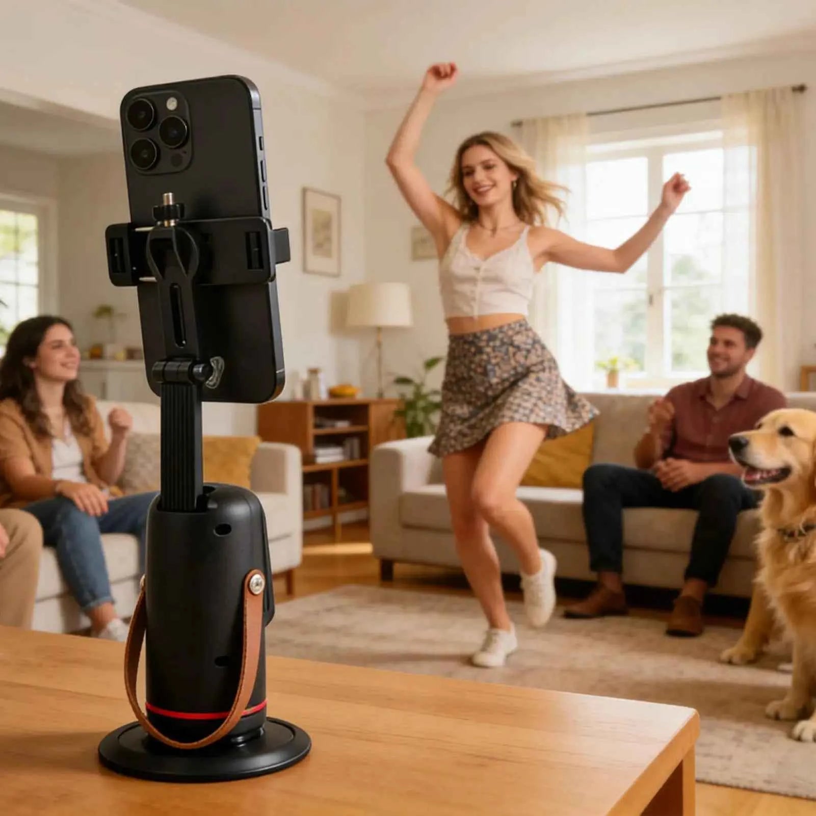 Face Tracking Tripod 360 Degree Rotation Auto Stand Tripod That Follows Your Movement for Live Streaming Selfie Video Recording