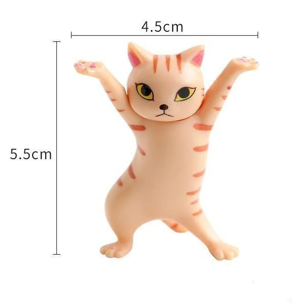 1/5Pc Funny Cats Pen Holder Kawaii Cat Doll Ornaments Plastic Craft Earphone Support Room Office Desk Home Decory Gift Accessory