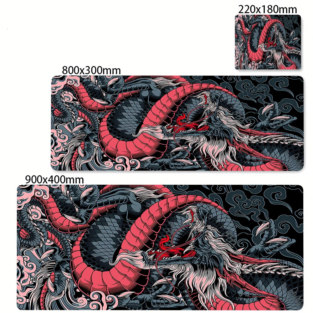 Large Gaming Mousepads Black and White Dragon Mouse Pad Computer Mousepad 90x40cm Desk Mouse Mat For PC Keyboard Mats Table Rug