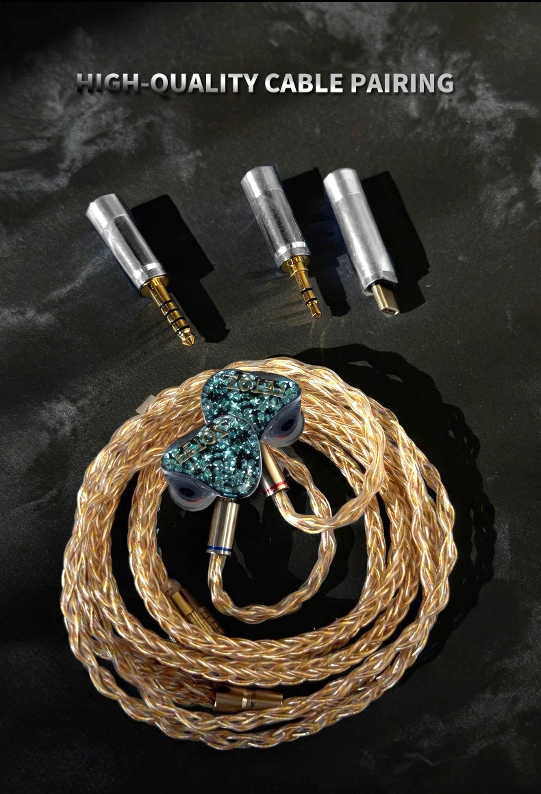 FETOZ 1DD+2BA+2EST Electrostatic Headphones Hybrid 2Pin0.78mm Audiophile In-ear Earphone 3.5mm/4.4mm/typec HiFi Wired Headphones