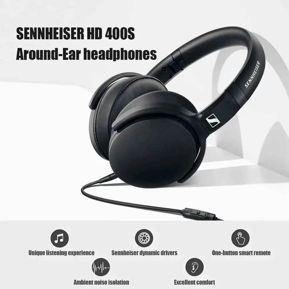 Sennheiser HD400S Headphones Head Mounted Wired with Microphone  Esports Games Closed Ear Pack Low Bass Noise Reduction