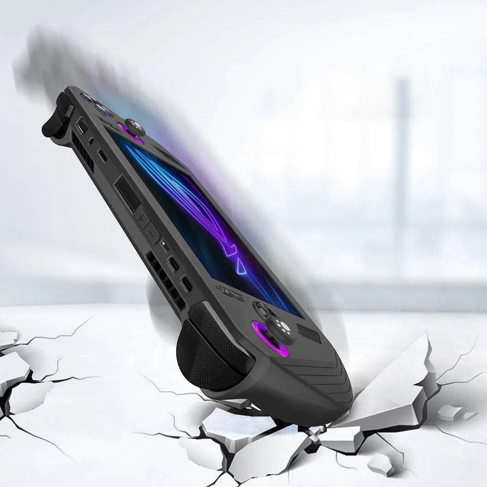 Silicone Protective Cover Shockproof Protector Sleeve Anti-Scratch with Lanyard Suitable For Asus ROG Ally X Gaming Console