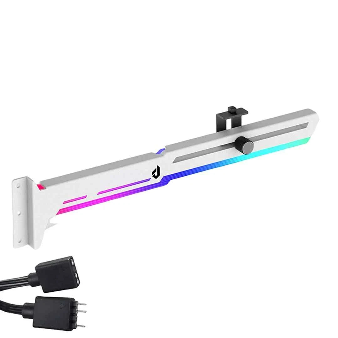 Computer Graphics Card/GPU Bracket, ARGB, Made Of Aluminum Alloy Material, Horizontally Installed, And Adjustable By Sliding.