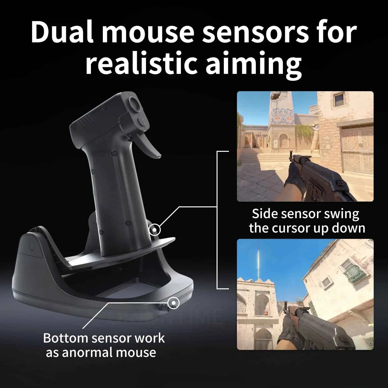 OrionTime L25A Gun Mouse FPS Game Pistol Handle Grip Wired Peripherals Pc Custom Gamer Accessories Shooting Mice