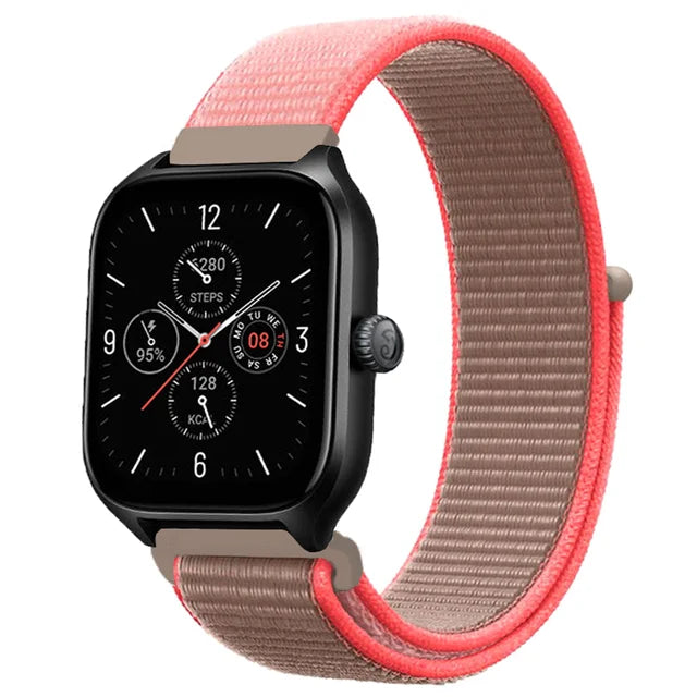 20mm 22mm Nylon Loop Strap for Amazfit GTR 42 47mm/GTR2/2e/3/3 Pro/4/GTS/GTS2/mini/3/4 Bracelet for Amazfit Bip-U-S/Stratos 2 2S