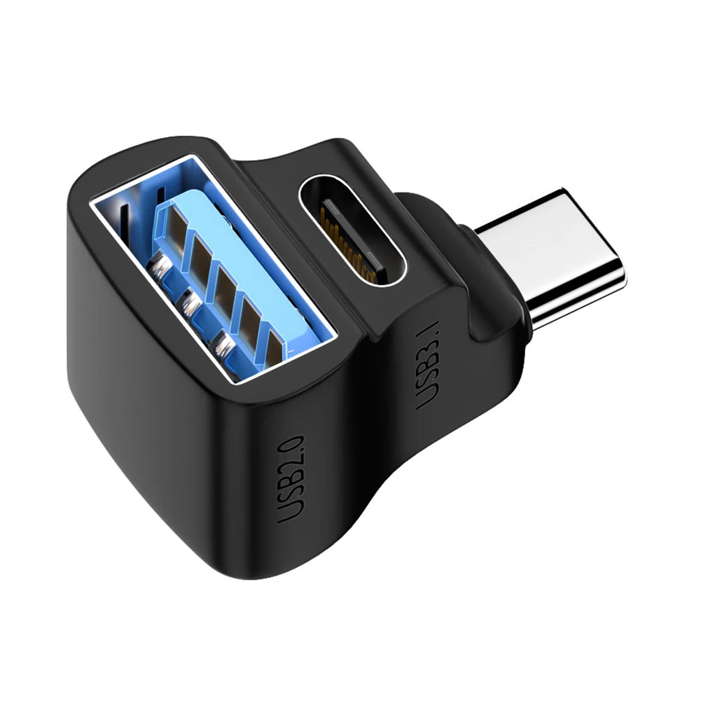 1 To 2 USB-C To USB-C USB-A Adapter 100W USB-C Male To USB-C USB-A Female Adapter 20Gbps 8K 60HZ U-shaped for  STEAM DECK/Switch