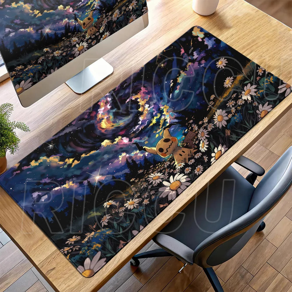 XXL Large Mouse Pad Pokemon Mimikyu Office Mats Carpet Laptop Locking Edge Game Keyboard Desk Mat Rug Mousepad Rubber Table Mat