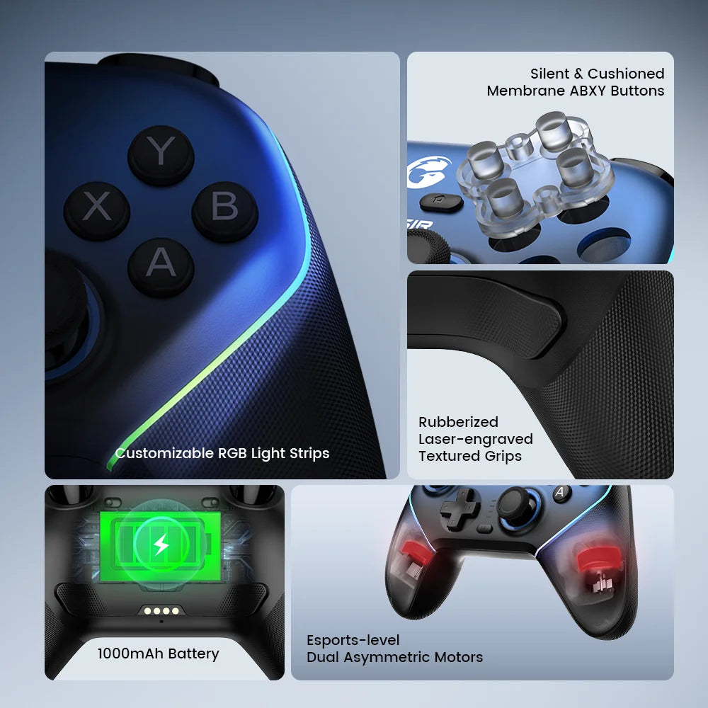 GameSir Super Nova Wireless Switch Controller with Charging Station, Hall Effect Joystick for PC Nintendo Switch 2 Android Phone