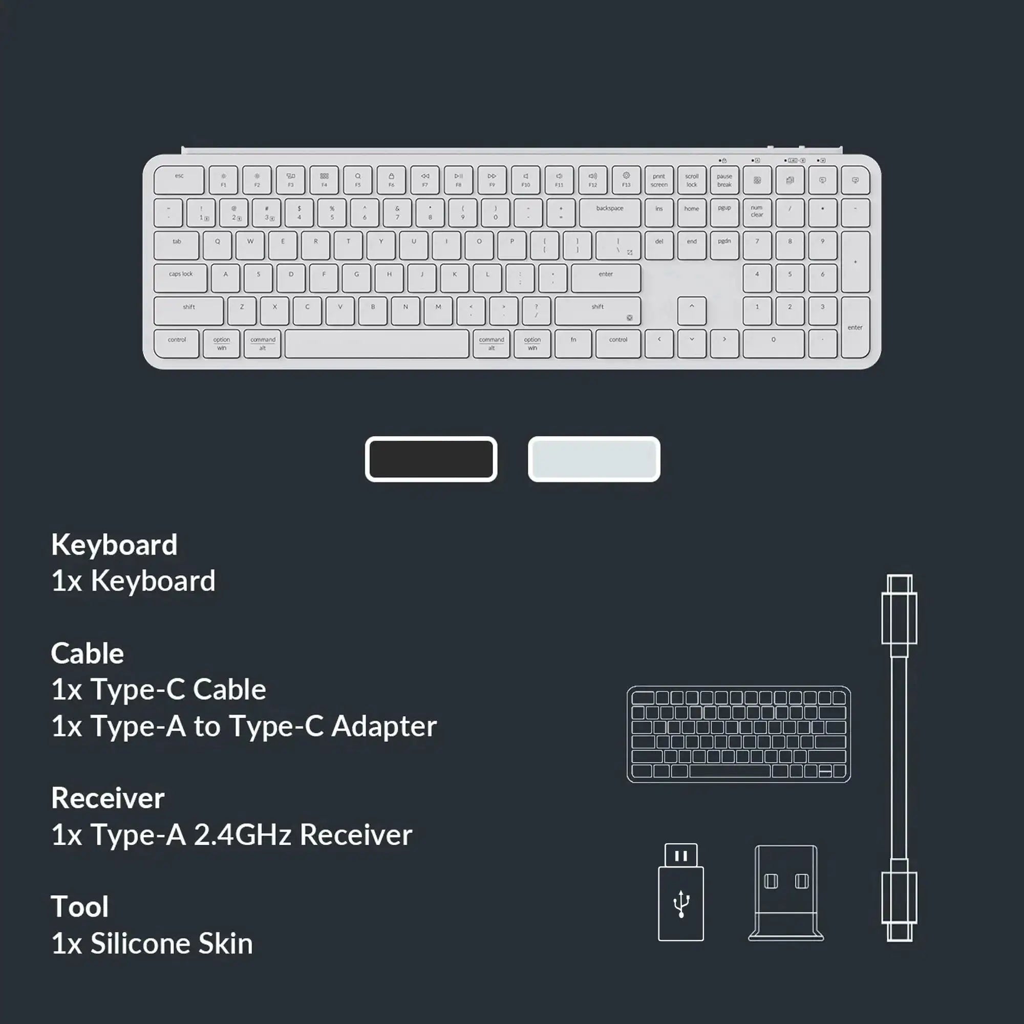 Keychron B6 Pro ZMK Ultra-Slim Wireless Keyboard Full Size Portable Lightweight 2.4GHz & Bluetooth Connections