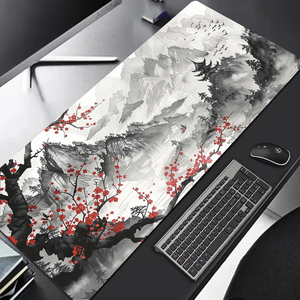 Sakura Scenery Mouse Pad Large Anti-Slip Rubber Gaming MousePad Durable Desk Pad Thick Seam Edge Suitable for Office and Gaming - WinSupport Tech