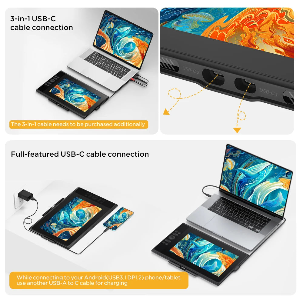 Ugee UE12 & UE12 Plus Drawing Tablet Graphic Table  Draw Display Digital Board Writing Pad Monitor for PC Windows Design Android