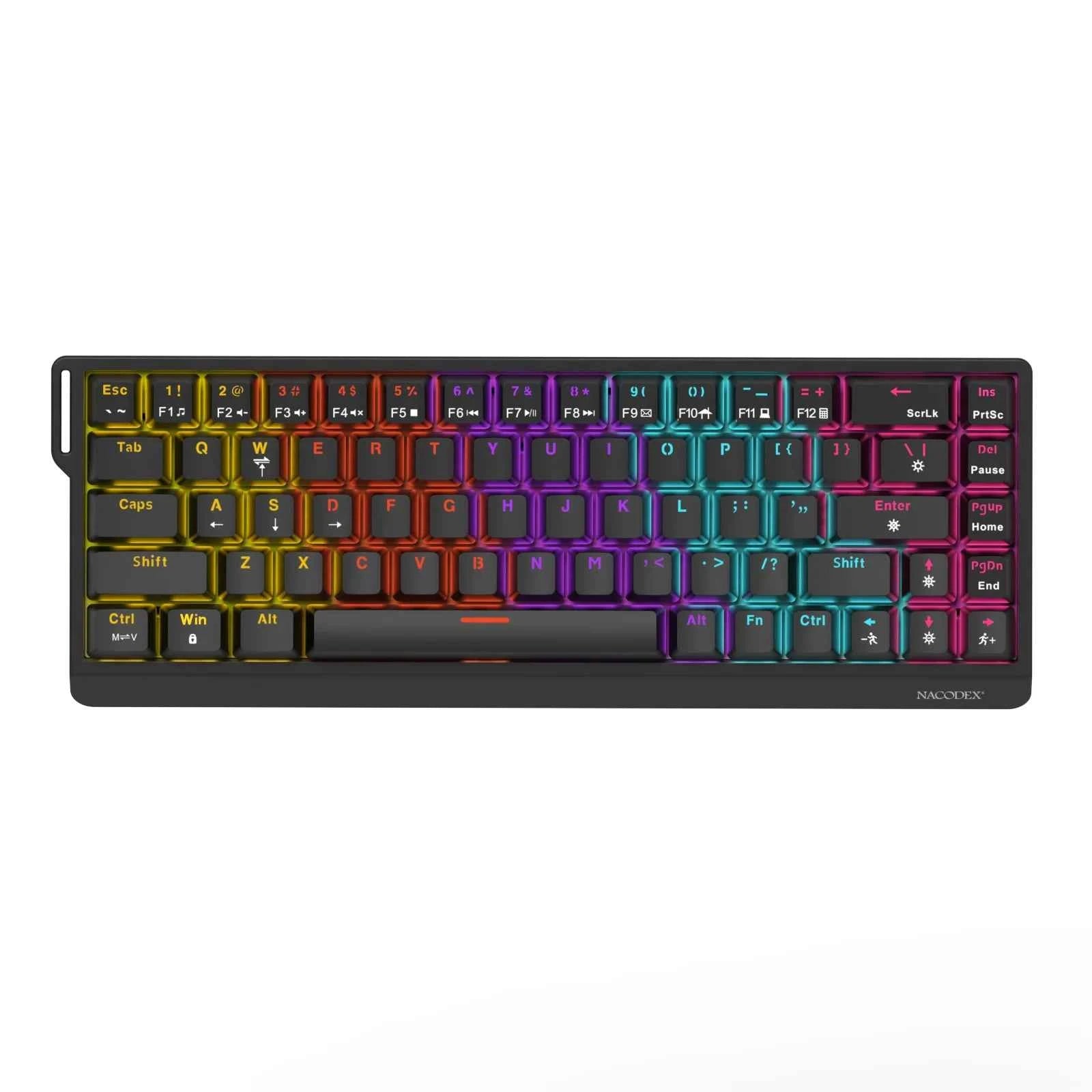AJAZZ NK68 V2 Wired Mechanical Gaming Keyboard, Red Switch, Full Hot-Swappable, RGB Streamer Light, 68 Keys for Gaming & Office