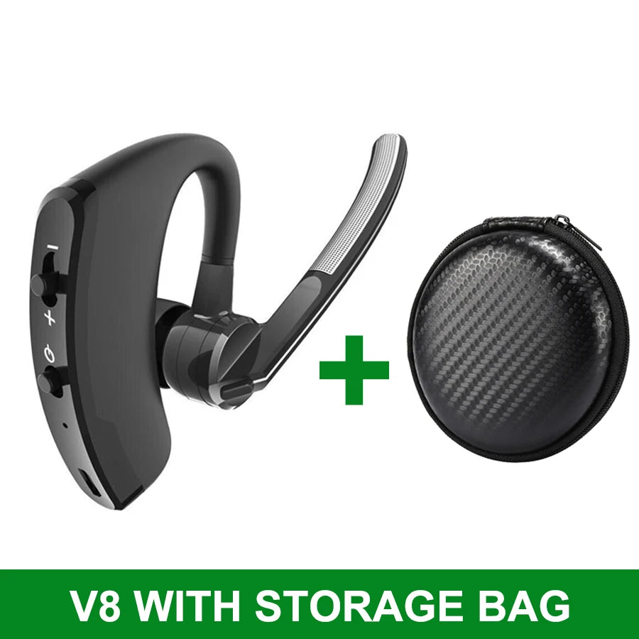 New V8/V9 Business bluetooth headset stereo HD wireless Headphone Car hands-free Earphone with HD Mic for iPhone Samsung Huawei