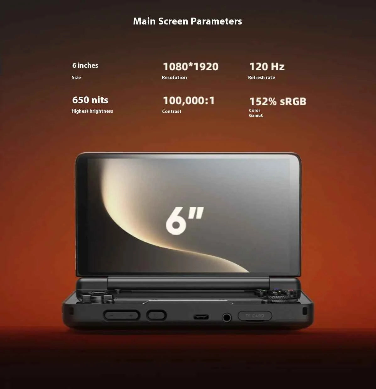 AYN Thor Game Console Portable 6 Inch 1080P 120Hz AMOLED Screen 6000mAh Dual Screen Handheld Flip Console Android Game Machine