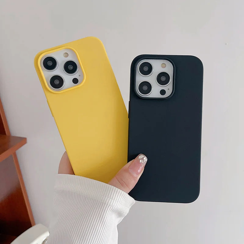 Luxury Matte Candy Ultra Thin Color Silicone Soft Case For iPhone 16 15 14 13 12 11 Pro Max Plus Mini Back Cover Colorful Shell
