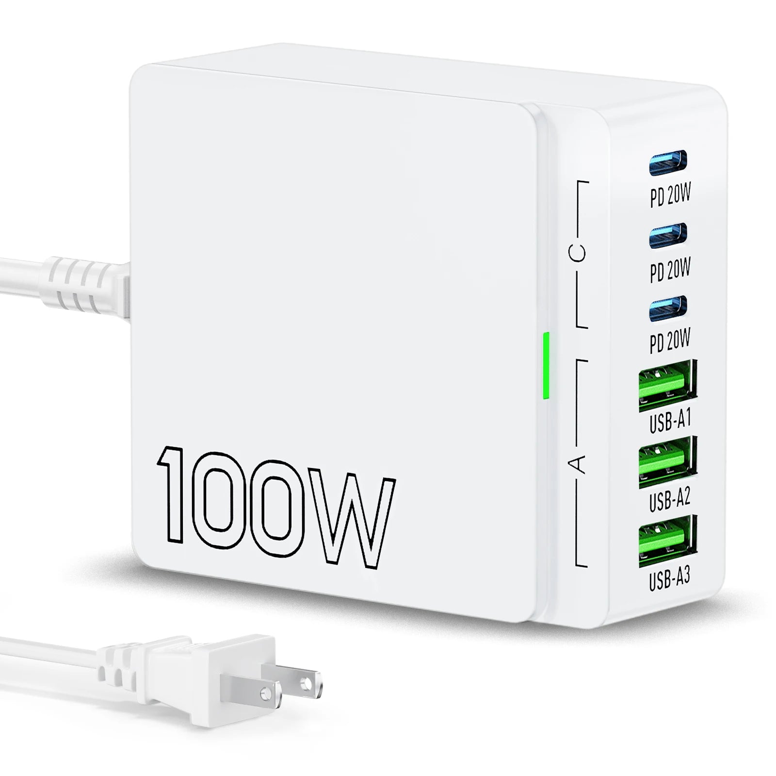 Iseyyox 6-in-1 USB Charging Station (Model: LS-LS100-B-US)