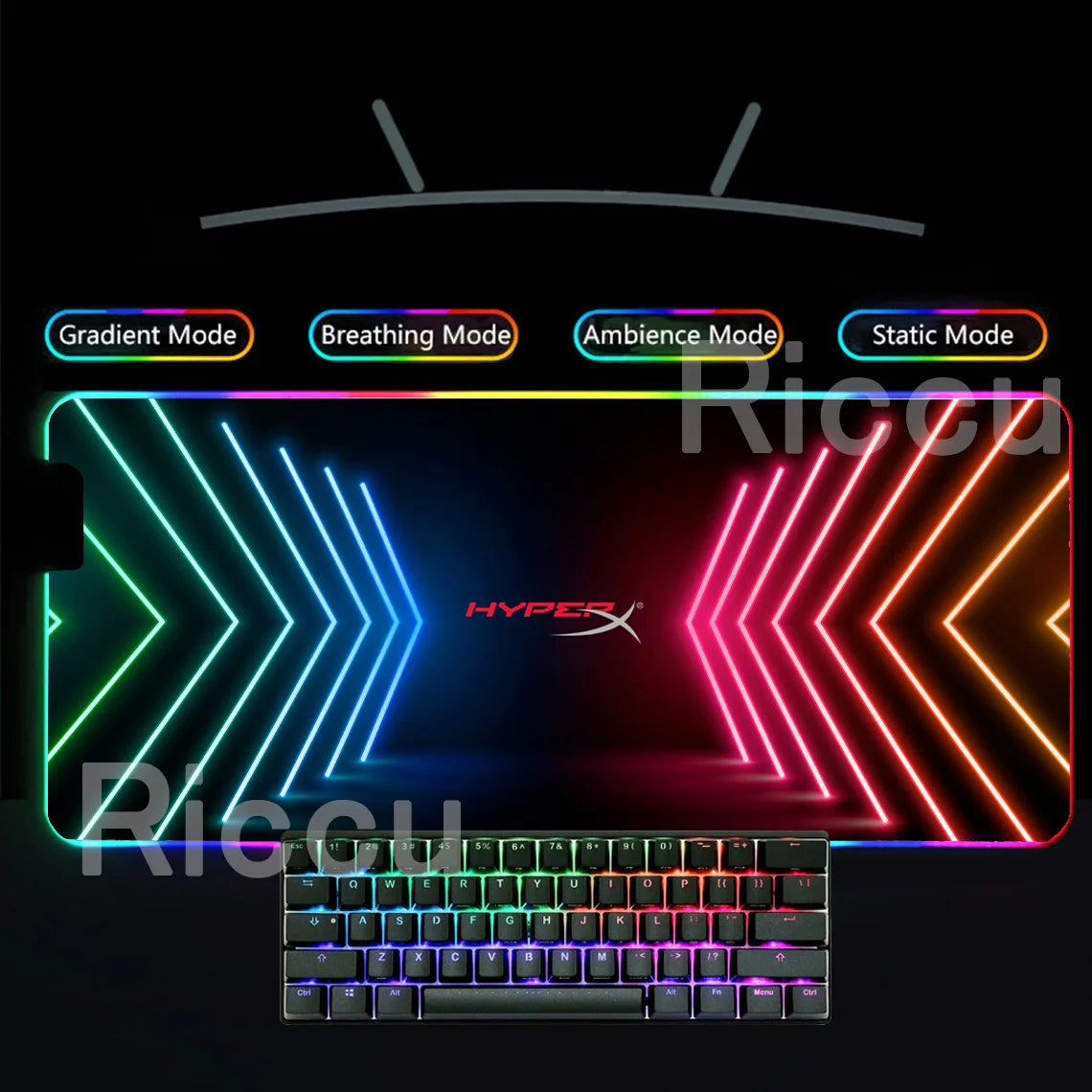 HYPERX RGB Large Mouse Pad Gaming Speed Mousepad Colorful LED Luminous XXL Game Computer Backlight Keyboard Accessories desk Mat