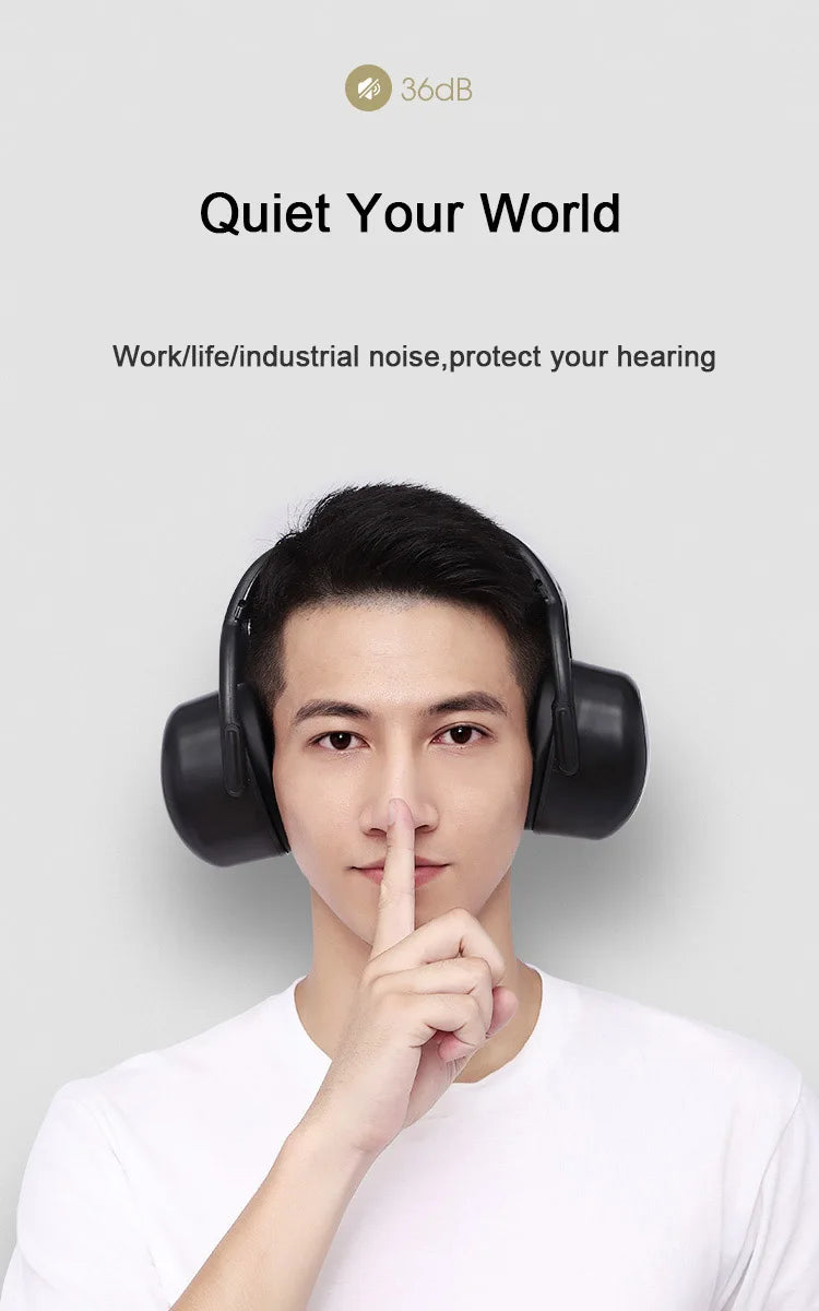 Soundproof Earmuffs Professional Protection Adult Anti-Noise Students Learn Noise Reduction Quiet Industrial Earmuffs 36db