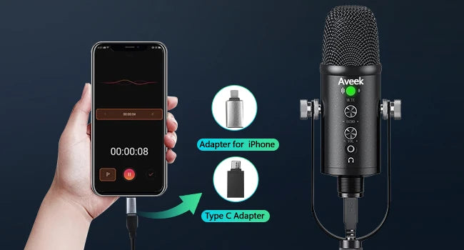 Mercase USB Condenser Microphone – Plug & Play Cardioid Mic with Mute Button for PC, Phone, PS4 & PS5, Recording & Streaming.