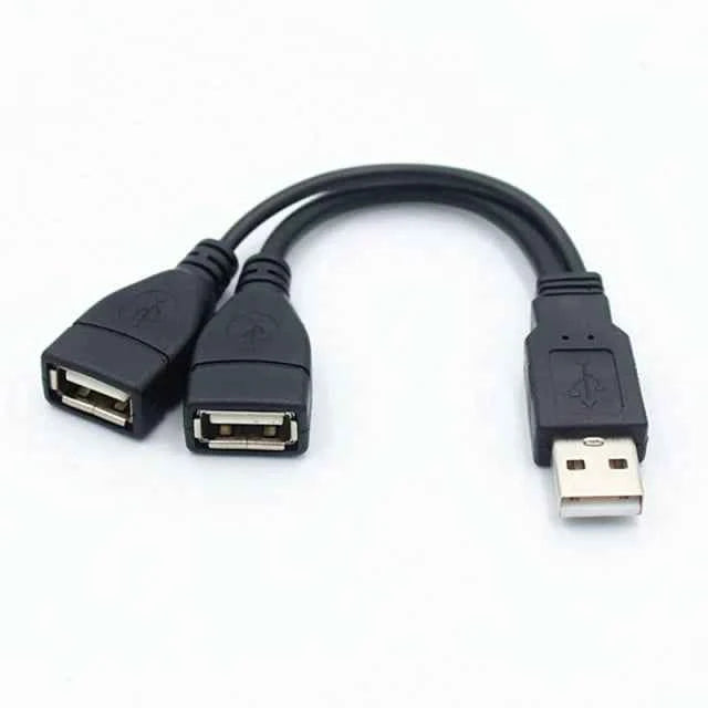 1 Male to 2 Female USB 2.0 Extension Line Data Cable Power Adapter Splitter