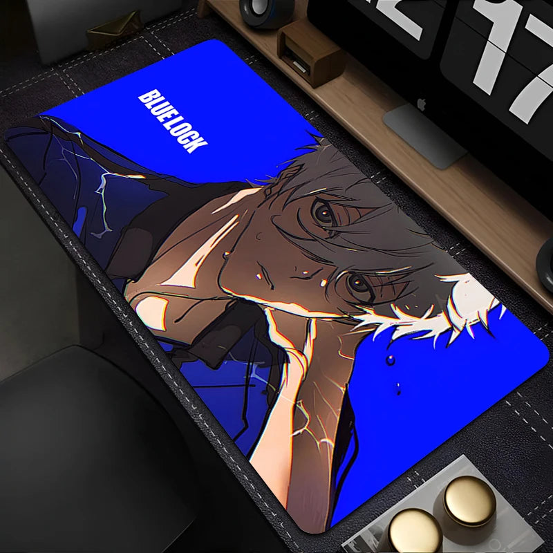 Mouse Pad Japan Anime Blue Lock Nagi Seishiro Mousepad PC Gamer Keyboard Rug Black And White Laptop Gaming Accessories Desk Mat
