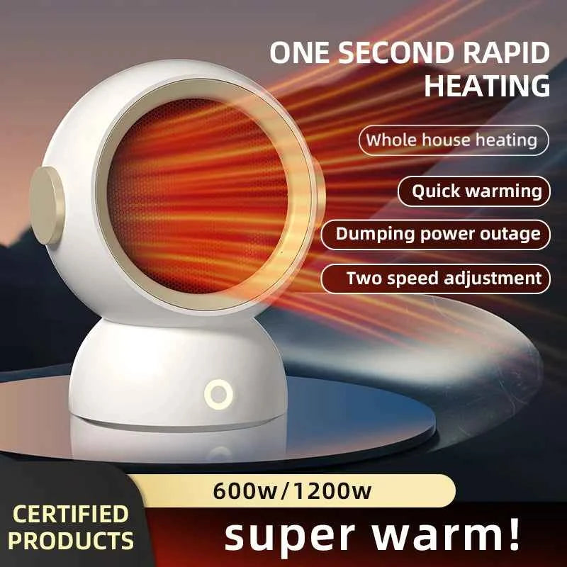 1200W Electric Heater Portable Desktop Fan Heater Heating Warm Air Blower Mini Radiator Home Office Warmer Machine for Winter