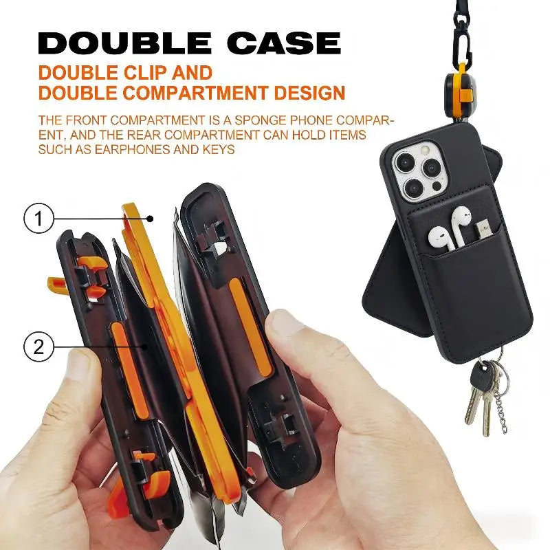 【C】Double Space Waterproof Phone Pouch with Lanyard Floating Waterproof Case for iPhone 17 pro Max 16 15 14 S26 S25