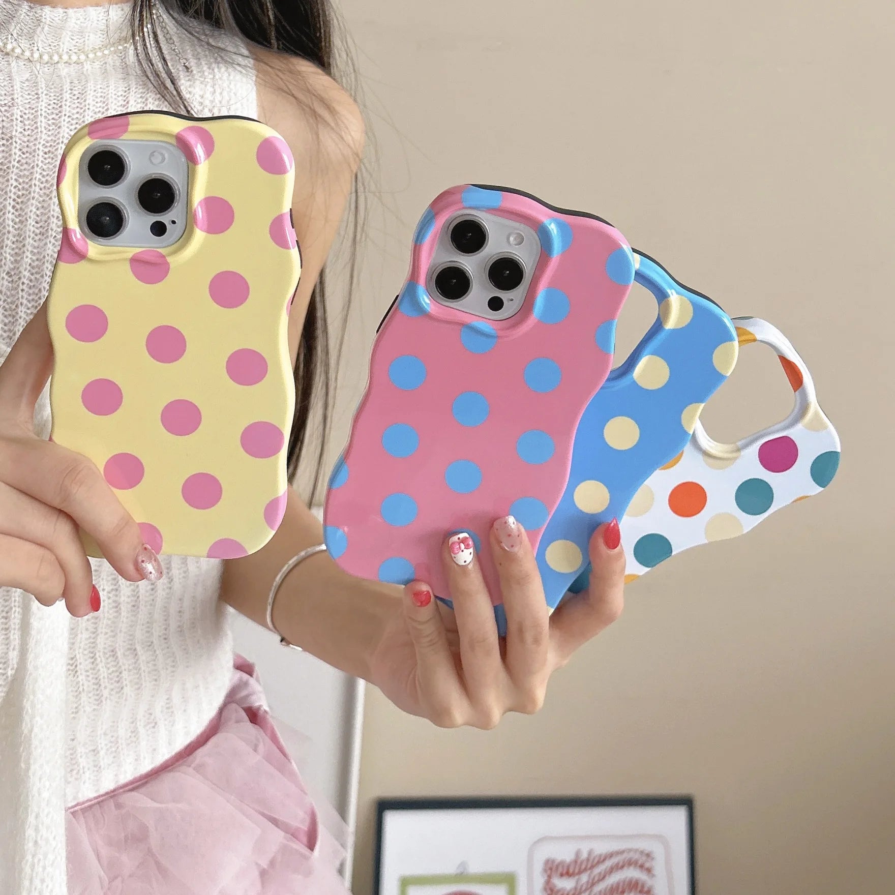 Pastel Polka Dot Phone Case - Compatible with iPhone 17 Air/16 Pro/15 Pro Max/14/13/12/11