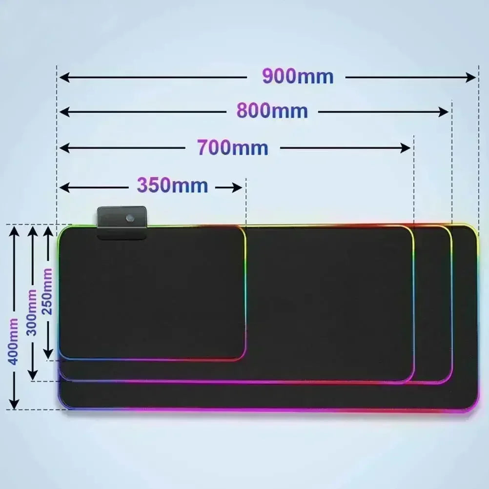 600x300x3mm RGB Gamer Glowing HD Keyboard Mat Asus Office Table New ROG Art Design Colorful LED Mouse Pad Rubber Non-slip Carpet