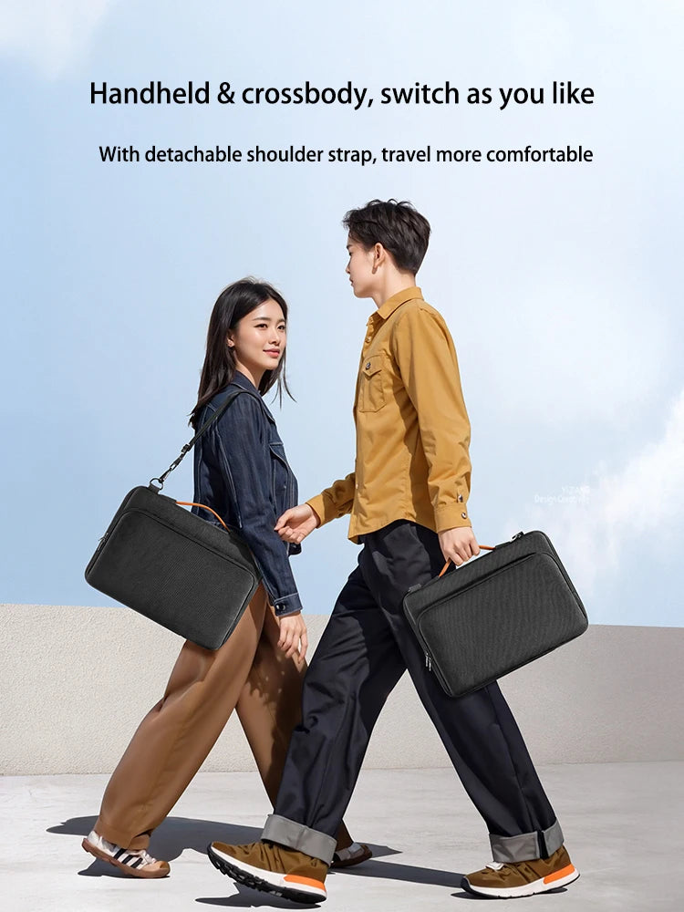 Dormin Shockproof Laptop Crossbody Bag – Protective Sleeve with Adjustable Strap & Handle for MacBook Air 13”, MateBook 14, Lenovo, Huawei