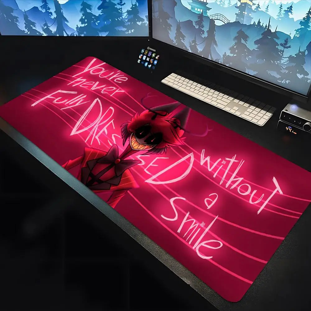 Hazbin Hotels Alastor Mouse Pad large keyboard mouse desk pad non-slip water proof rubber gaming mouse pad laptop carpet 600x300