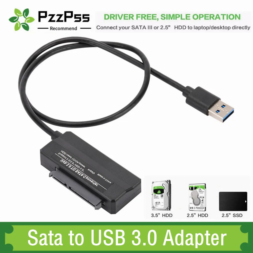 Sata to USB 3.0 Adapter Cable USB To SATA 3 Cable Support 22 Pin 2.5 3.5 Inch External HDD SSD Hard Disk Computer Connector Fit