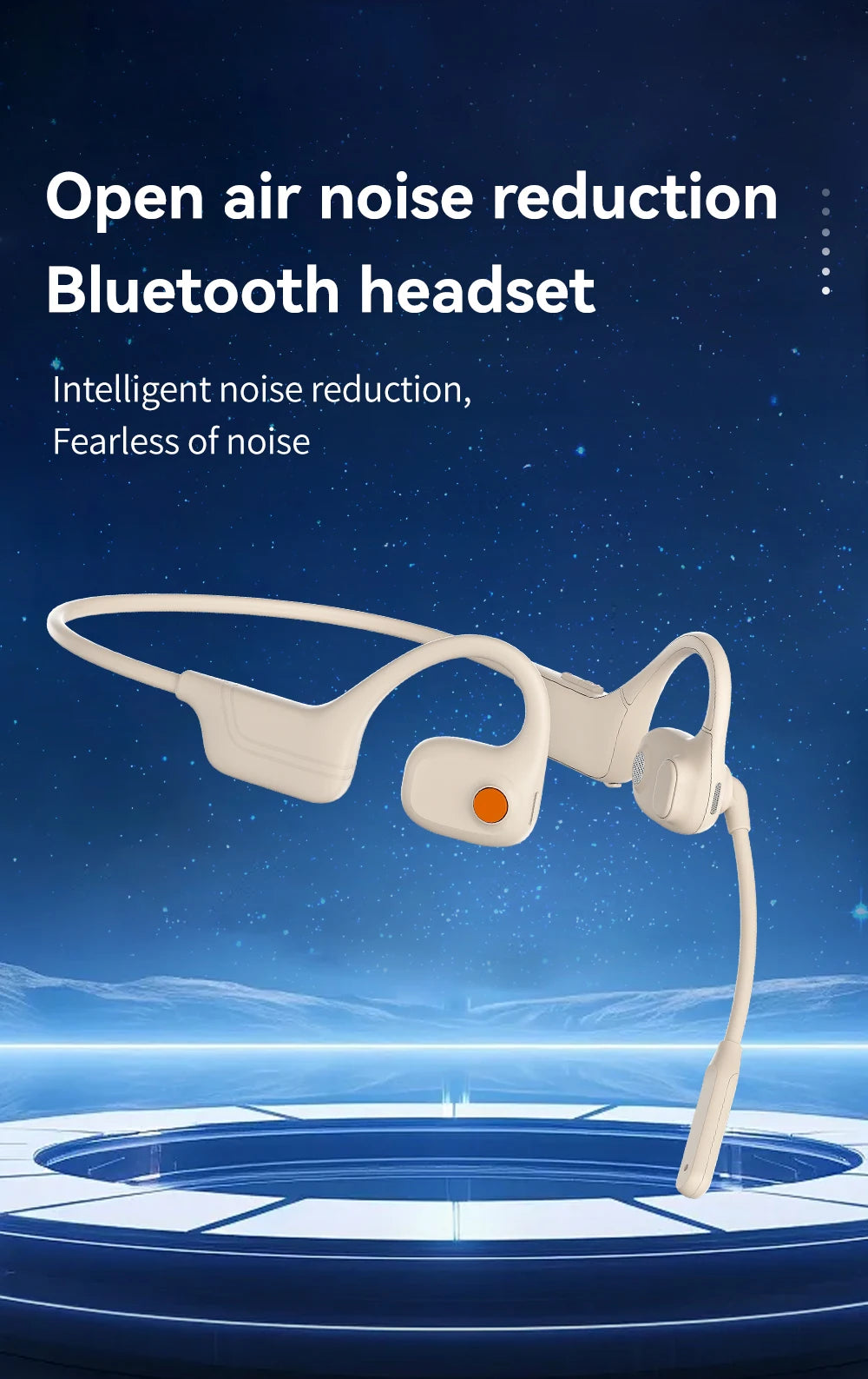 Professional air conduction HIFI sound quality wireless noise reduction Bluetooth headset with microphone suitable for work meet