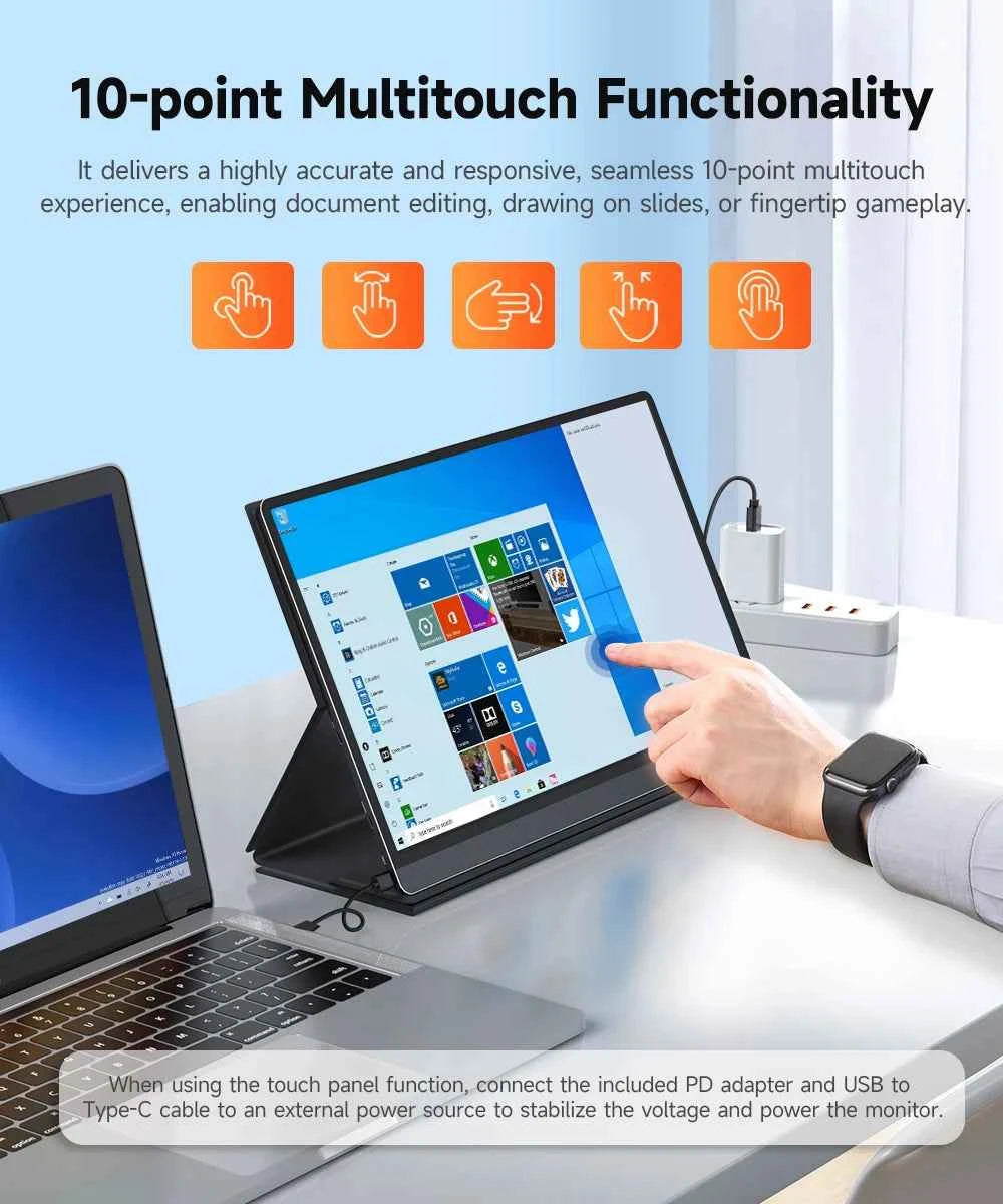 UPERFECT Battery Portable Monitor 120Hz Touchscreen Upgraded 15.6